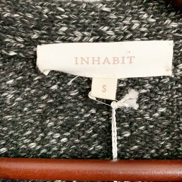 INHABIT Cotton Duster Cardigan Sweater Small Black NWT - Picture 3 of 7